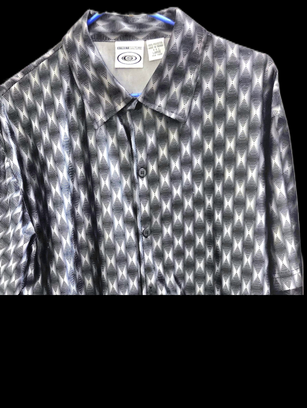 Vintage Street Culture Shiny Geometric Club Button Down